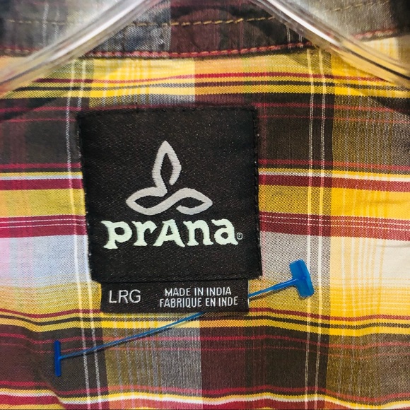 Prana flannel Pearl snap mens large shirt - Picture 3 of 5